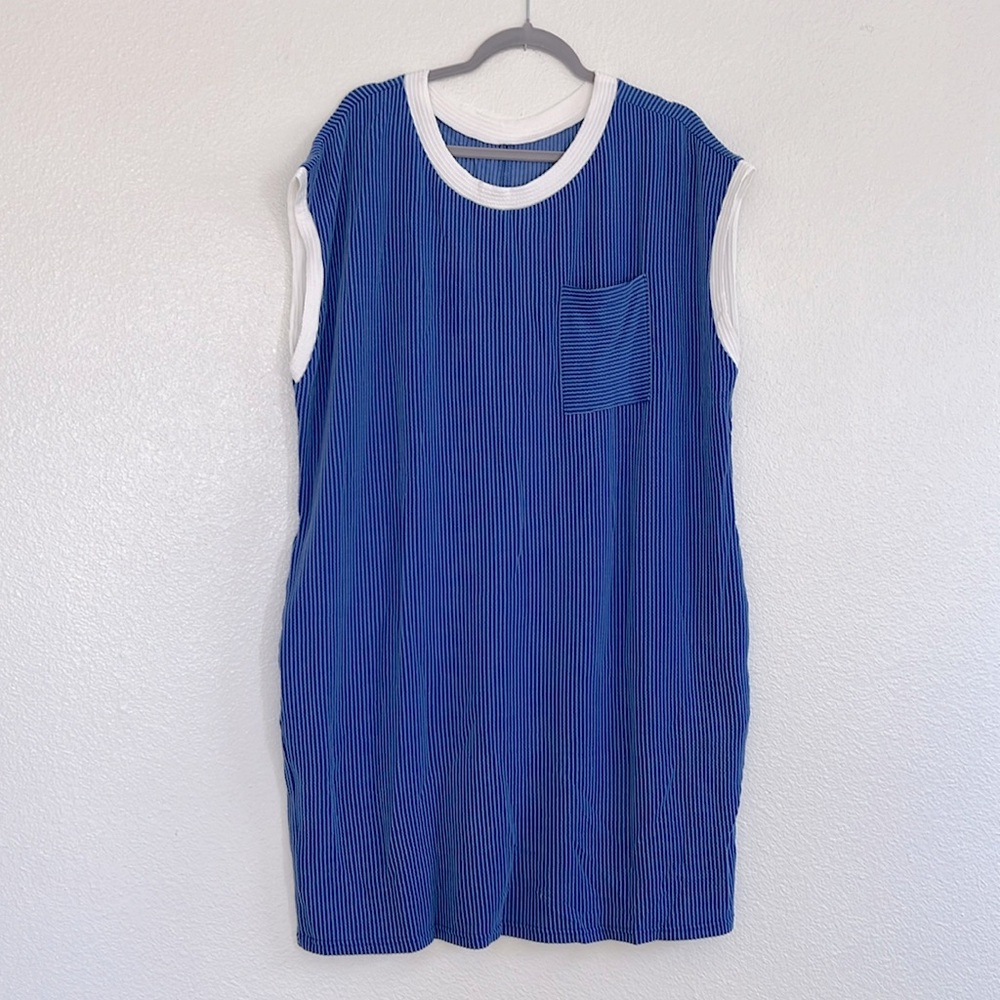 Royal blue ribbed dress, size 2X